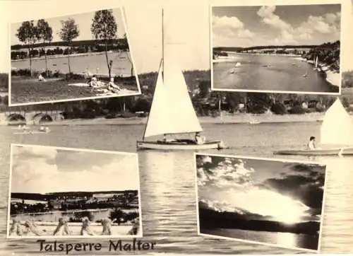 AK, Dippoldiswalde OT Malter, Talsperre Malter, fünf Abb., 1963