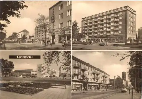 AK, Dessau, Wilhelm-Pieck-Str., vier Abb., 1969