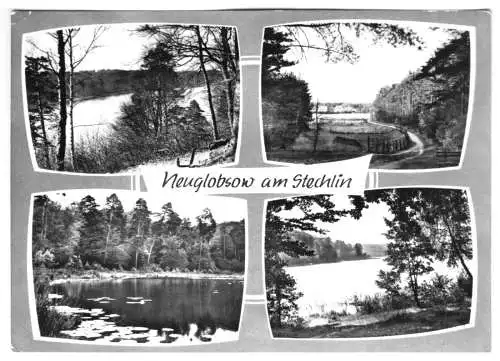 AK, Neuglobsow Kr. Gransee, Am Stechlin, vier Abb., gestaltet, 1968