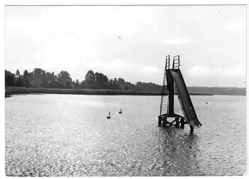 AK, Motzen Kr. Königs Wusterhausen, Badestrand am Motzener See, um 1970