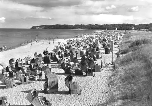 AK, Ostseebad Baabe Rügen, Strandpartie belebt, 1969