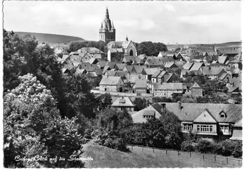 AK, Brilon, Blick auf die Stadtmitte, um 1964