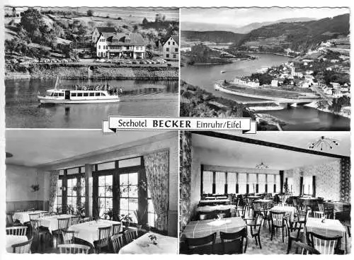 AK, Einruhr Eifel, Seehotel Becker, vier Abb., um 1966