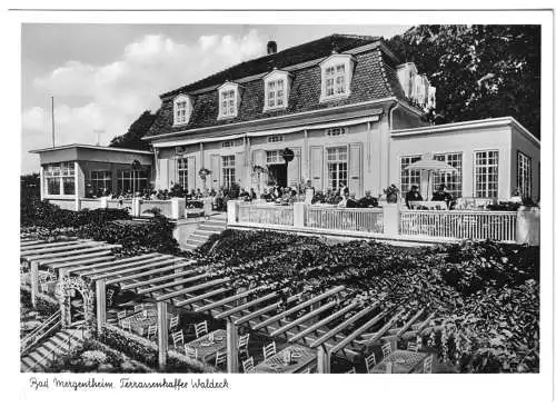 AK, Bad Mergentheim, Terrassenkaffee Waldeck, um 1958