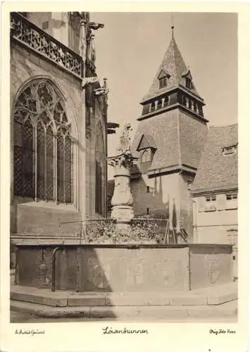 AK, Schwäbisch Gmünd, Partie am Löwenbrunnen, 1948
