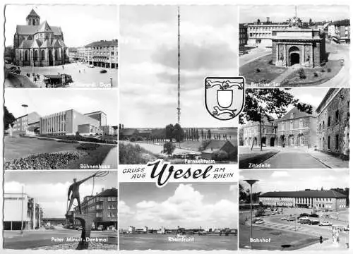 AK, Wesel am Rhein, acht Abb., 1971