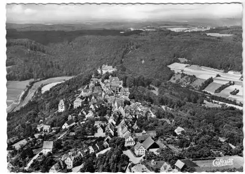 AK, Langenburg Hohenloher Land, Luftbildansicht, um 1960