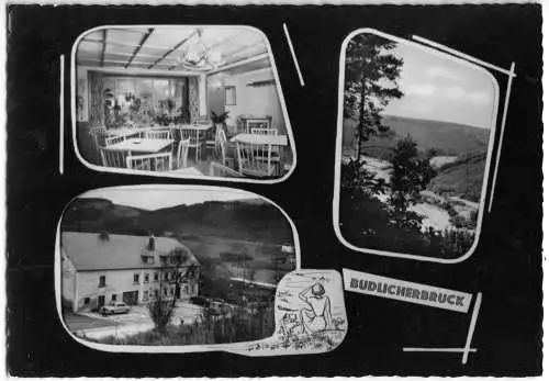 AK, Büdlicherblick, Gaststätte "Ludwig", drei Abb., 1964