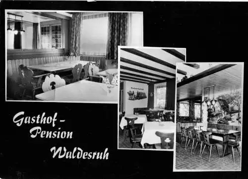 AK, Oberweiler, Gasthof und Pension Waldesruh, drei Abb., um 1972