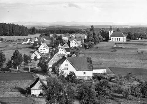 AK, Schömberg Schwarzwald bei Freudenstadt, Teilansicht mit Kirche, 1972