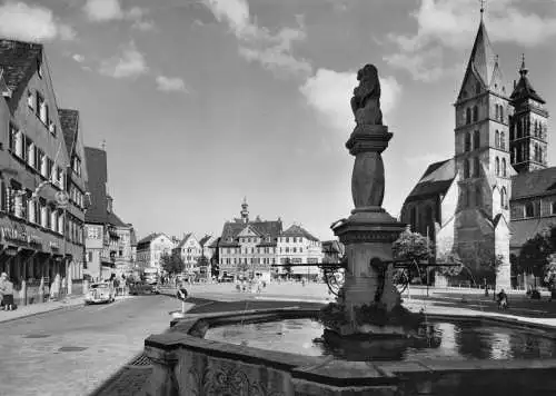 AK, Esslingen am Neckar, Marktplatz, um 1963