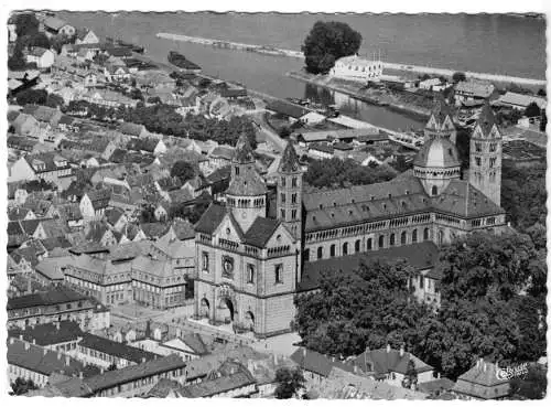 AK, Speyer am Rhein, Luftbild der Innenstadt, 1960