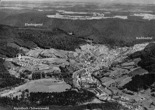 AK, Alpiersbach Schwarzwald, Luftbildtotale, um 1978