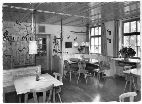 AK, Heilbronn Neckar, Waldgaststätte Jägerhaus, Gastraum, um 1960
