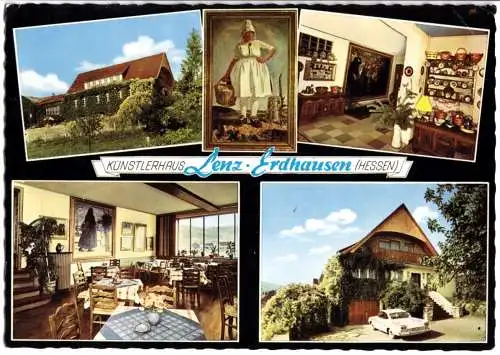 AK, Erdhausen, Künstlerhaus Lenz, fünf Abb., gestaltet, 1963