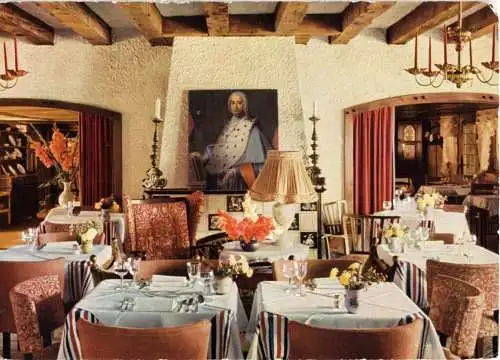 AK, Hinterzarten Hochschwarzw., Park-Hotel Adler, Gastraum, 1959