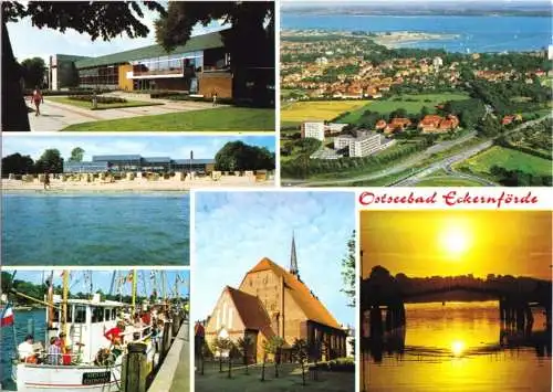 AK, Ostseebad Eckernförde, sechs Abb., um 1980