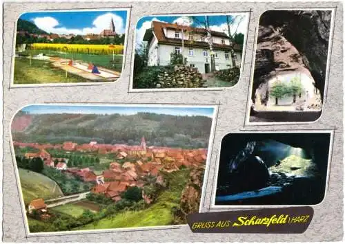 AK, Scharzfeld Harz, fünf Abb., gestaltet, 1962