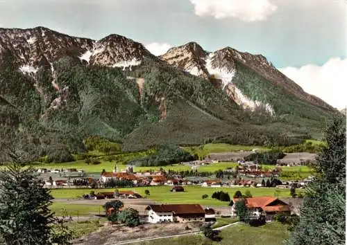 AK, Inzell Obb., Teilansicht, Blick zum Rauschberg, 1966