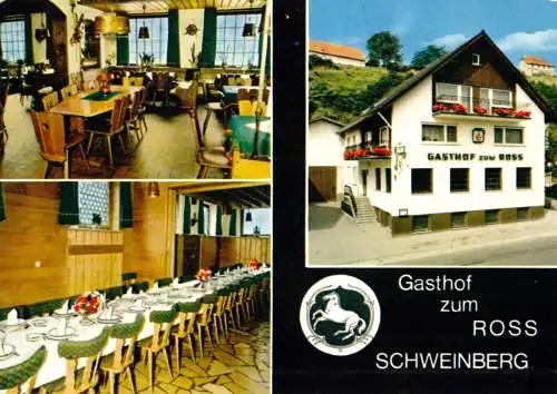 AK, Schweinberg, Gasthof zum Ross, drei Abb., um 1978