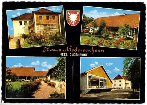 AK, Hess. Oldendorf, Haus Niedersachsen, vier Abb., gestaltet, 1962