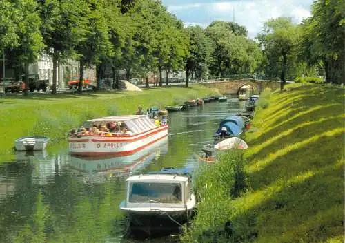 AK, Friedrichstadt Eider, Fahrt durch die Grachten, 1986