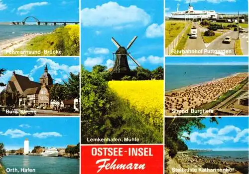 AK, Insel Fehmarn, sieben Abb., um 1989