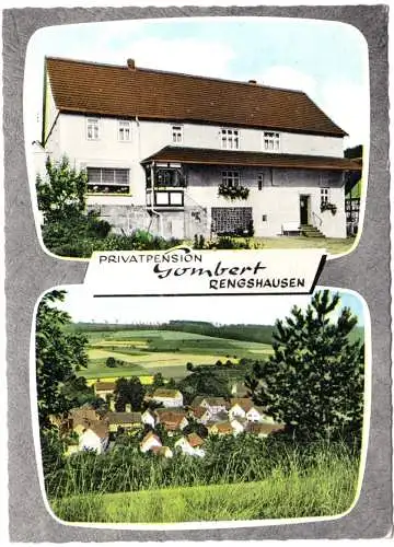 AK, Rengshausen Bez. Kassel, Privatpension Gombert, zwei Abb., 1969