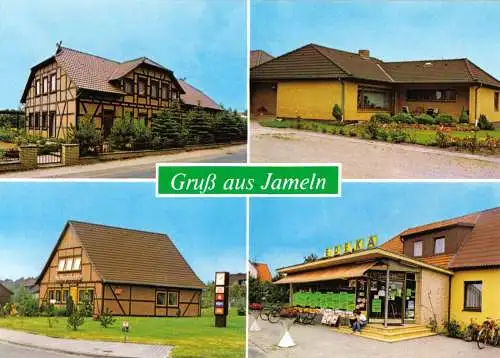 AK, Jameln Kr. Lüchow, vier Abb., u.a. Kaufhaus H. Busse, um 1988