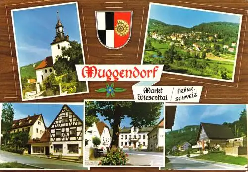 AK, Muggendorf Markt Wiesenthal Fränk Schweiz, fünf Abb., gestaltet, 1983