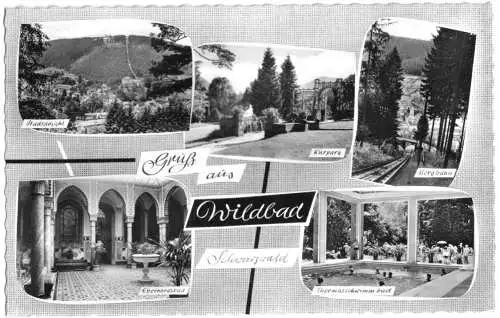 AK, Wildbad Schwarzwald, fünf Abb., gestaltet, 1962