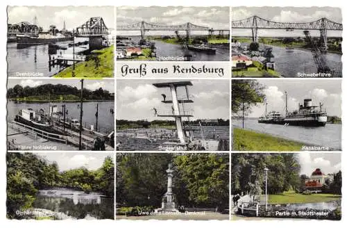 AK, Rendsburg, neun Abb., um 1955