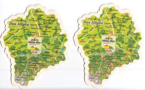 Bierdeckel (2), Privat-Brauerei Zötler, Rettenberg, freie Formgebung, um 2010