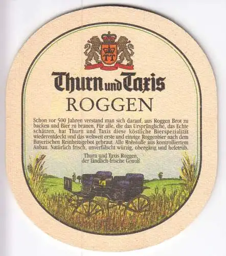 Bierdeckel, Turn und Taxis, Roggen, um 1995