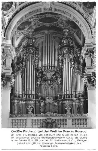 AK, Passau, Dom zu Passau, Kirchenorgel, um 1962