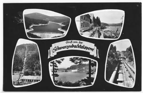 AK, Schwarzenbach-Talsperre b. Forbach, fünf Abb., gestaltet, 1962