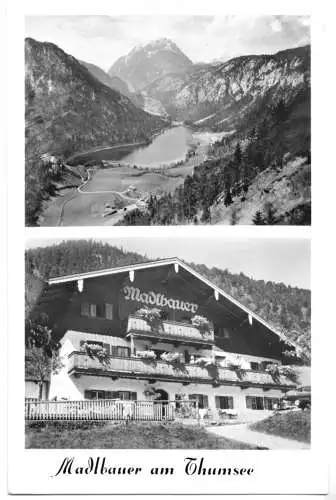 AK, Bad Reichenhall, Madlbauer Am Thumsee, zwei Abb., 1958