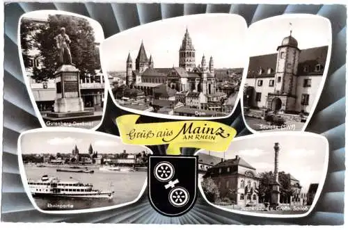 AK, Mainz am Rhein, fünf Abb., gestaltet, 1963
