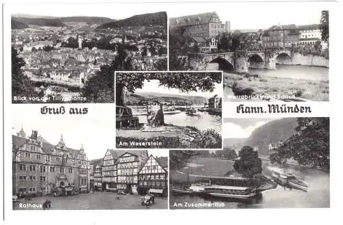AK, Gruß aus Hann. Münden, fünf Abb., um 1959