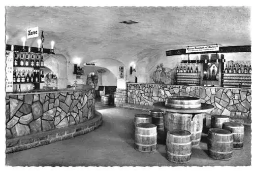 AK, Mayschoss Ahr, Gaststätte Mayschosser Winzer-Verein, Gastraum, um 1965