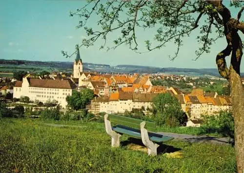 AK, Engen im Hegau, Teilansicht mit Kirche, 1982