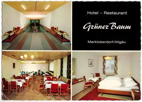 AK, Marktoberaudorf Allgäu, Hotel - Restaurant "Grüner Baum", drei Abb., um 1975
