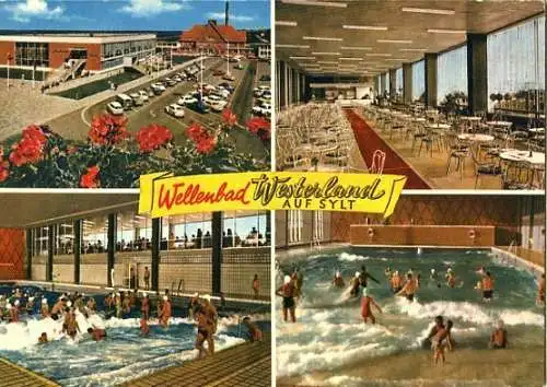 AK, Westerland auf Sylt, Wellenbad, 4 Abb., ca. 1969
