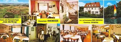 Doppel-AK, Diemelsee-Rhenegge, "Zum Dorfkrug", 1979