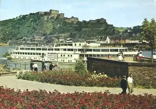 AK, Koblenz, Festung und MS "Deutschland"
