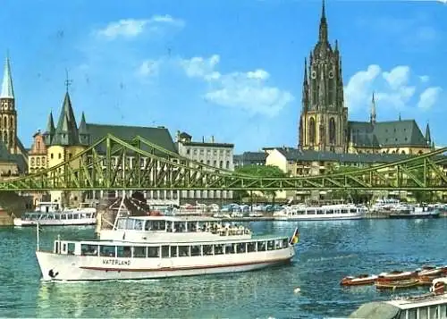 AK, Frankfurt Main, Teilansicht m. MS "Vaterland", 1977