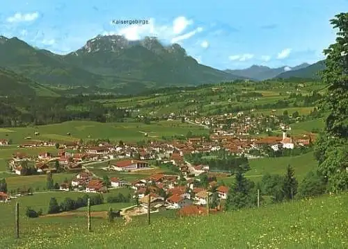 AK, Reit im Winkl, Ansicht mit Kaisergebirge, ca. 1979