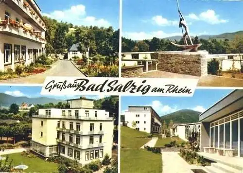 AK, Bad Salzig, 4 Abb., Sanatorium der LVA, 1962