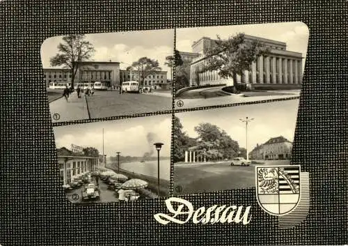 AK, Dessau, vier Abb., gestaltet, 1964