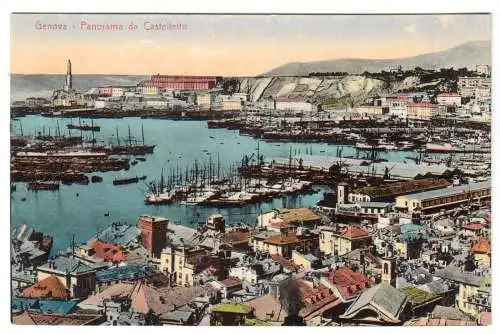 AK, Genua, Genova, Panorama da Castelletto, um 1913
